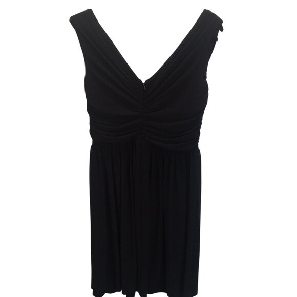 Tiana B. Dress Womens Medium Black Drapey Ruched A-Line Cocktail Little Black - Picture 4 of 13
